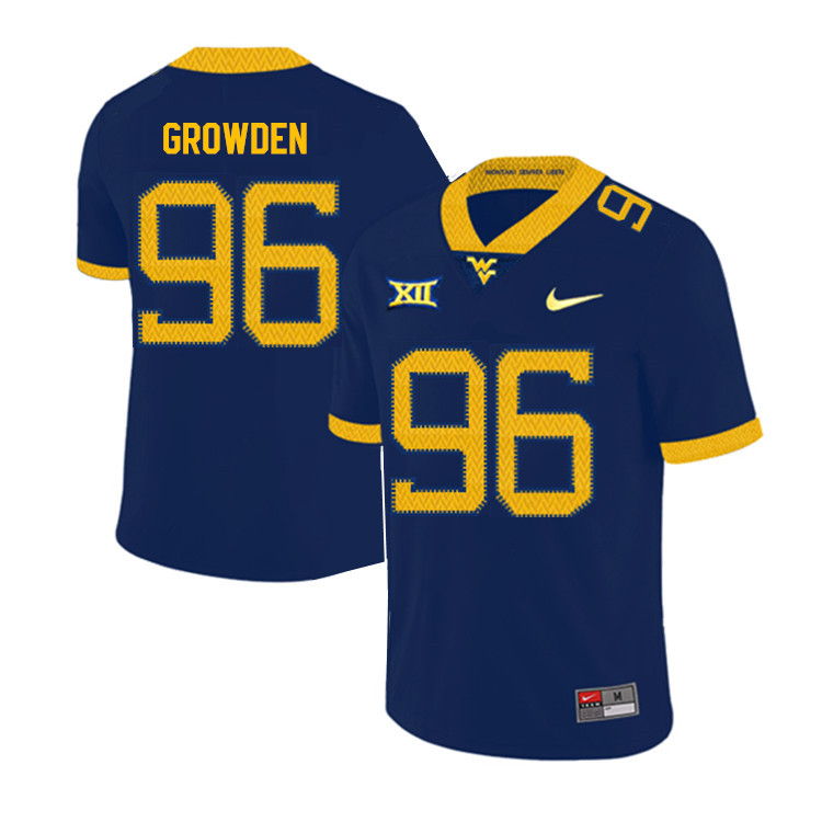 2019 Men #96 Josh Growden West Virginia Mountaineers College Football Jerseys Sale-Navy